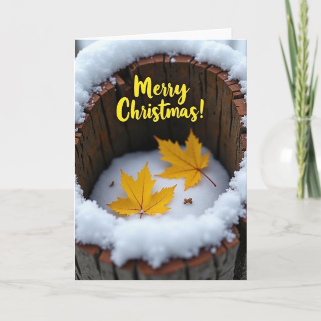 Cartão de Natal Golden Maple (Frente)