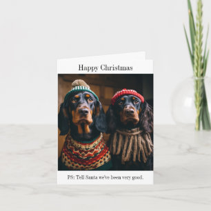 Cartão de Natal Gordon Setter Dogs