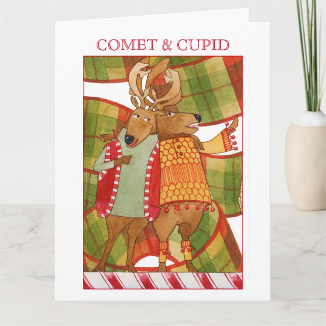Cartão de Natal Grande E CÚPIDO COMET (Frente)