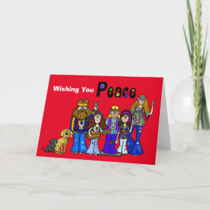 Cartão de Natal Groovy de Grupo Hippie