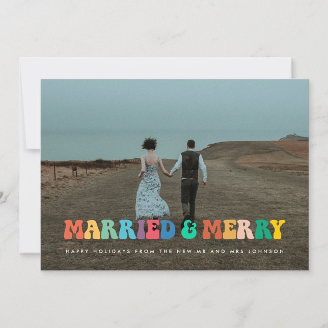 Cartão de Natal Hippie de Hippie para a Feliz e ca (Frente)