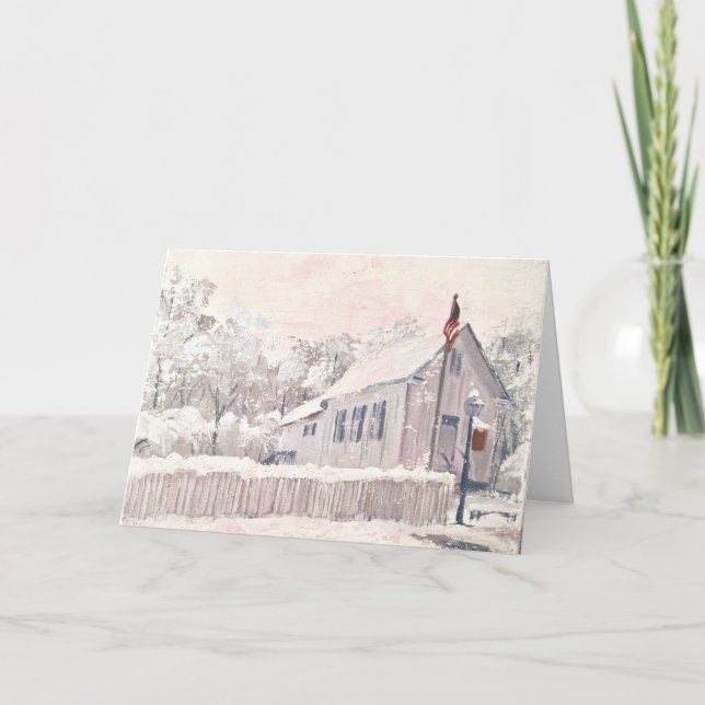 Cartão de Natal histórico da Igreja Bethabara na n (Frente)