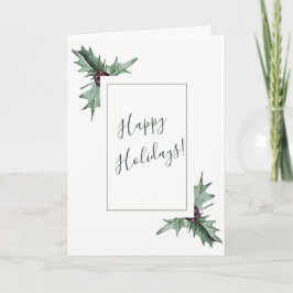 Cartão de Natal Holly e Berry Burgundy