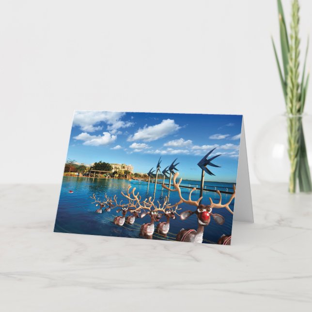 Cartão de Natal Humoroso de Peregrinação de Papais (Frente)