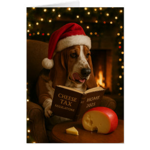 Cartão de Natal 'Imposto sobre Queijo' do Basset H