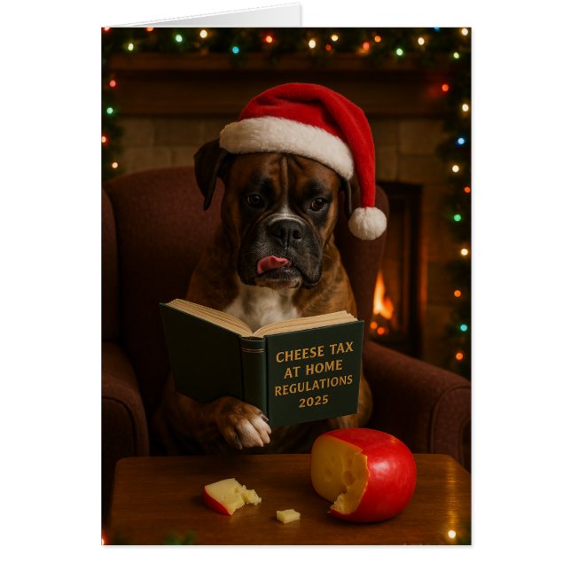 Cartão de Natal 'Imposto sobre Queijo' do Boxer (Frente)