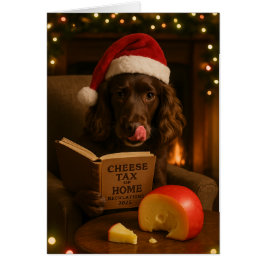 Cartão de Natal 'Imposto sobre Queijo' do cocker s
