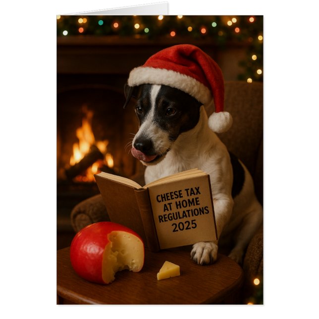 Cartão de Natal 'Imposto sobre Queijo' do Jack Rus (Frente)
