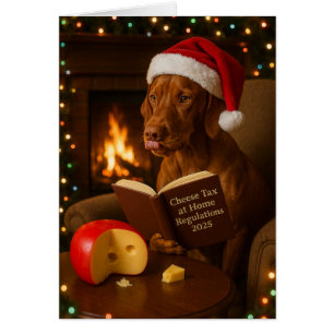 cartão de Natal 'Imposto sobre Queijo' do Vizsla