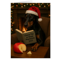 cartão de Natal 'Imposto sobre Queijo' Doberman