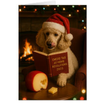 Cartão de Natal 'Imposto sobre Queijo' Poodle