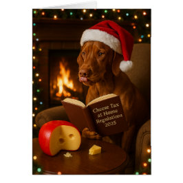 cartão de Natal 'Imposto sobre Queijo' Vizsla