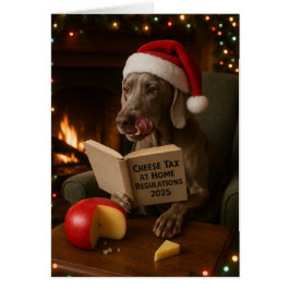 cartão de Natal 'Imposto sobre Queijo' Weimaraner