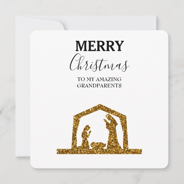 Cartão de Natal Incrível Avós - Natividade (Frente)