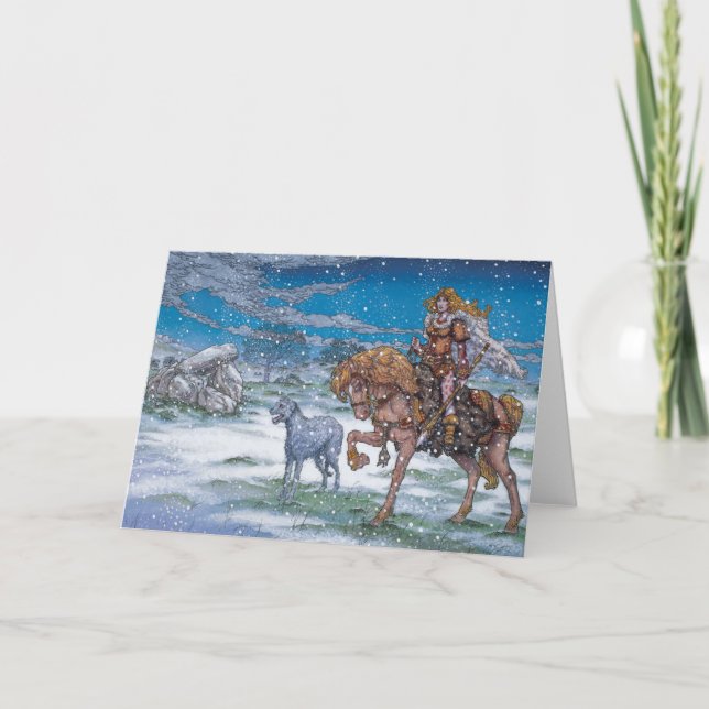 Cartão de Natal Inglês Celta Finnchoem (Frente)