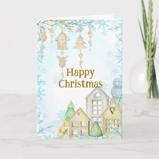 Cartão de Natal inspirado nos países Escandinavos. (Frente)