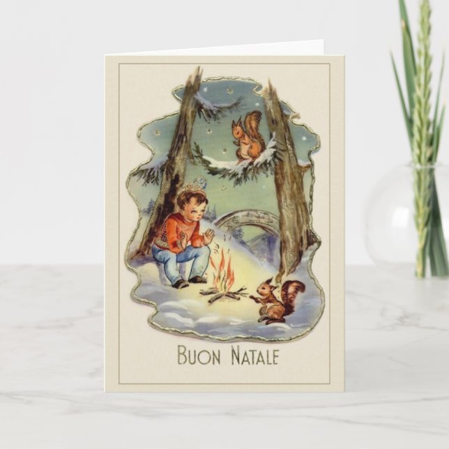 Cartão de Natal Italiano Vintage (Frente)