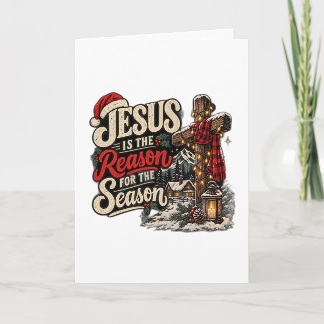 Cartão de Natal Jesus É a Razão Presente (Frente)