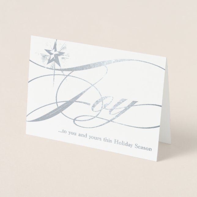 Cartão de Natal Joy Gold Foil Star (Frente)