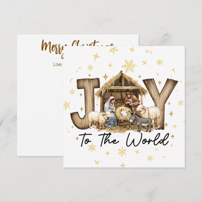 Cartão de Natal JOY Natividade (Frente/Verso)