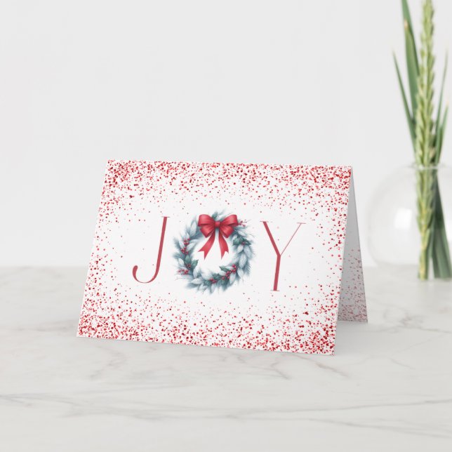 Cartão de Natal Joy Wreath (Frente)