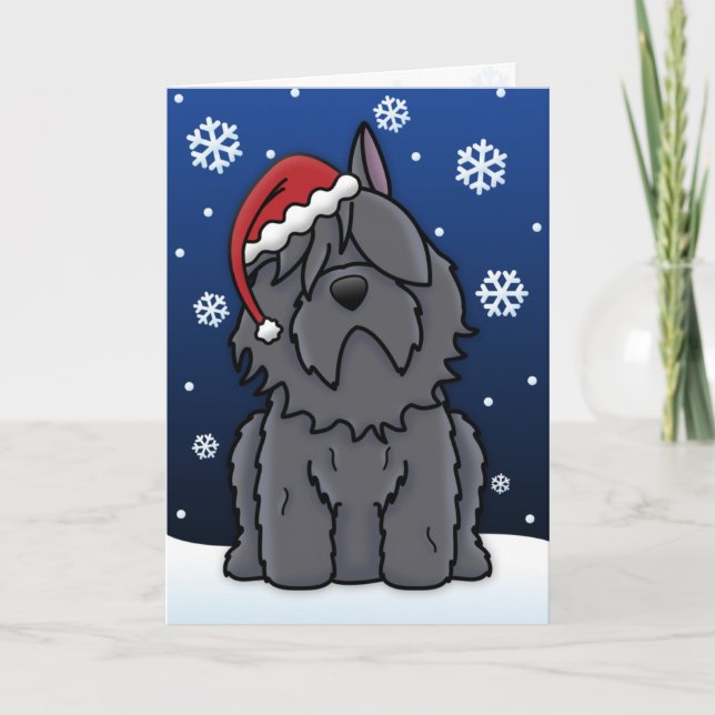 Cartão de Natal Kawaii Bouvier des Flandres (Frente)