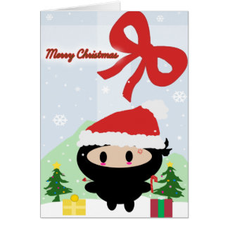 Cartão de Natal Kawaii Ninja