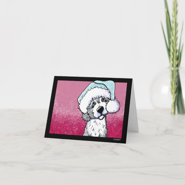 Cartão de Natal KiniArt Goldendoodle (Frente)