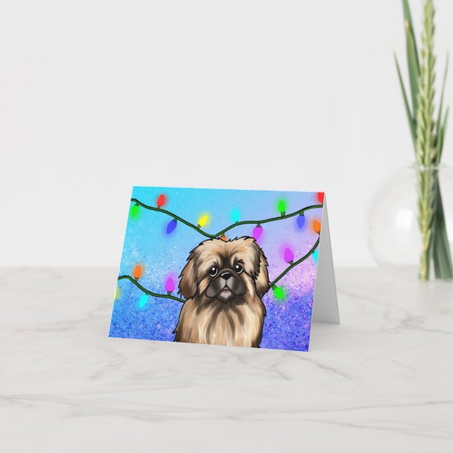 Cartão de Natal KiniArt Pekingese (Frente)