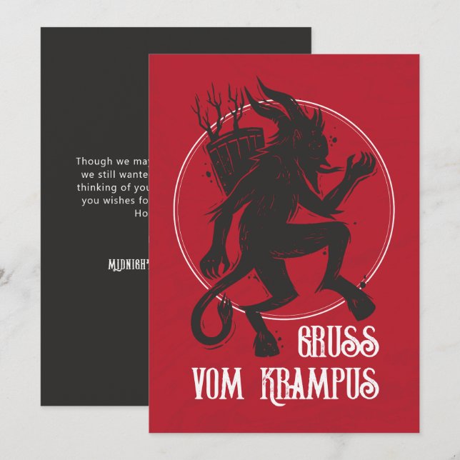 Cartão de Natal Krampus Gruss Vom Krampus (Frente/Verso)