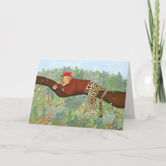 Cartão de Natal Leopardo (Frente)