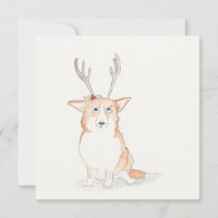 Cartão de Natal liso do Corgi