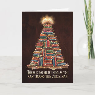 Cartão de Natal Literário Árvore de Livros
