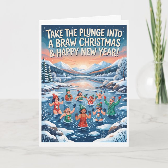 Cartão de Natal Loch Ness Plunge (Frente)
