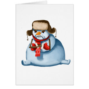 Cartão de Natal louco do boneco de neve