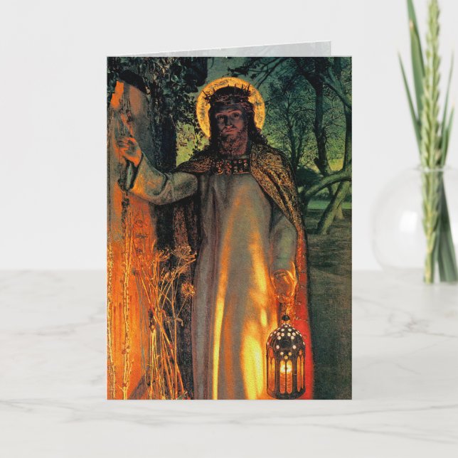 Cartão de Natal - Luz do Mundo por W.H.Hunt (Frente)