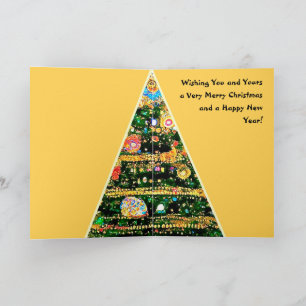 Cartão de Natal Luzes de árvore no estilo de Gusta