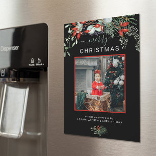 Cartão de Natal Magnético com Foto Botânica de Boa
