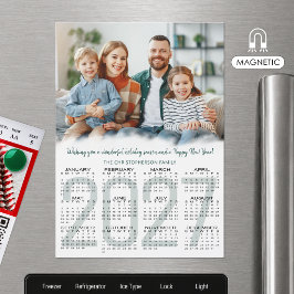 Cartão de Natal Magnético com Foto do Calendário d
