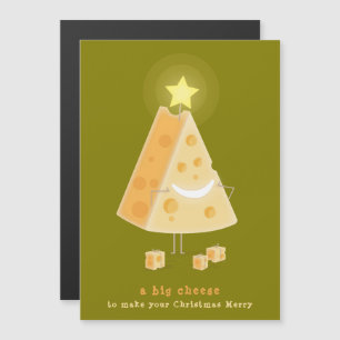 Cartão de Natal Magnético de Queijo Grande