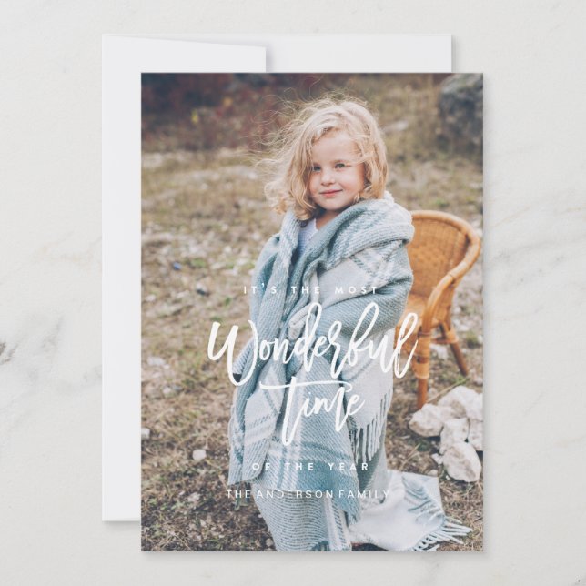 Cartão de Natal MAIS MARAVILHOSO [branco] (Frente)