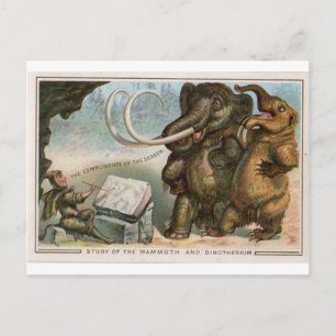 Cartão de Natal Mammoth e Dinotherium