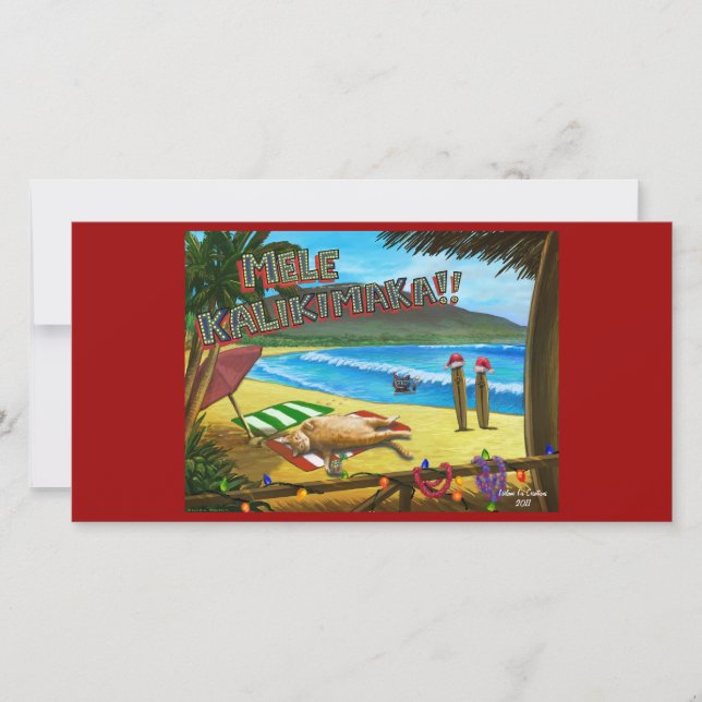 Cartão de Natal Maui Cats (Frente)