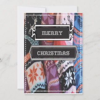 Cartão de Natal Meia de Natal Suéter Costurado