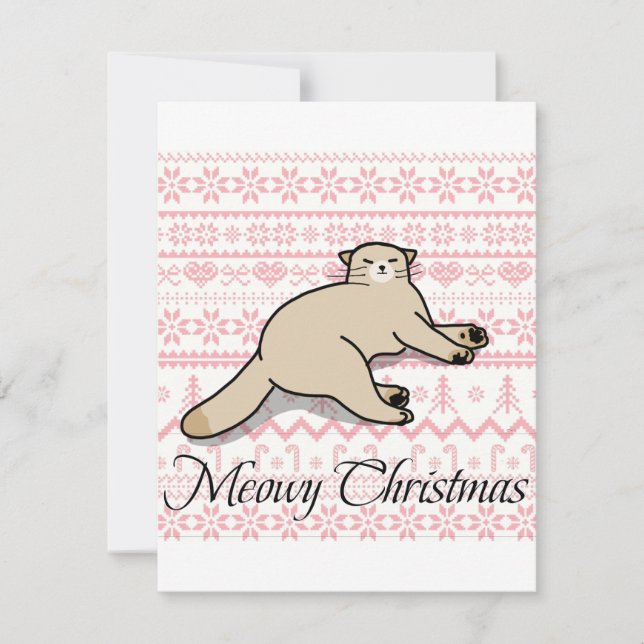 cartão de Natal meowy (Frente)