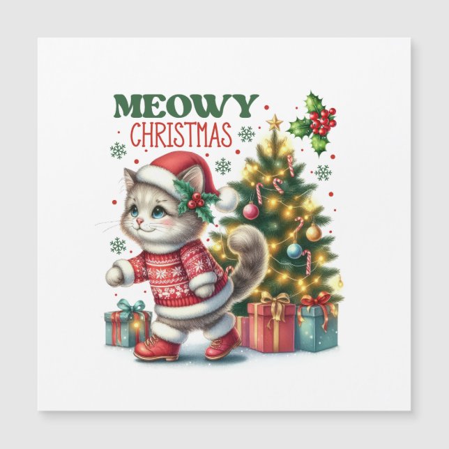 Cartão de Natal Meowy  (Frente)