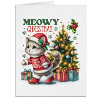 Cartão de Natal Meowy