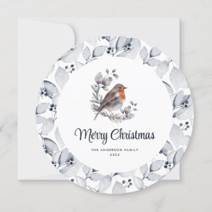 Cartão de Natal Merry Classic Robin Bird