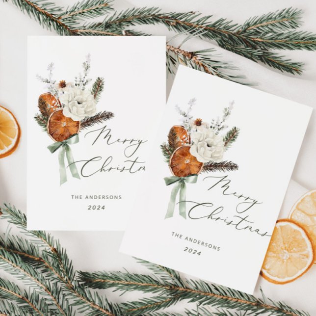 Cartão de Natal Merry Elegante minimalista (Criador carregado)