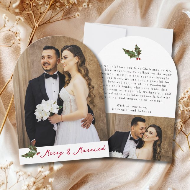 Cartão de Natal Merry & Married Manuscrito com 2 F (Criador carregado)